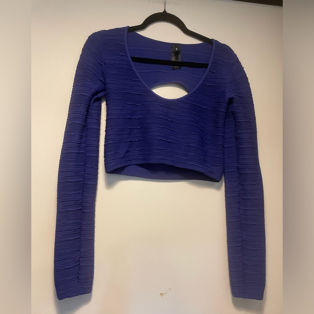 Marciano Beautiful Purple Crop Top Long Sleeve Size M/L